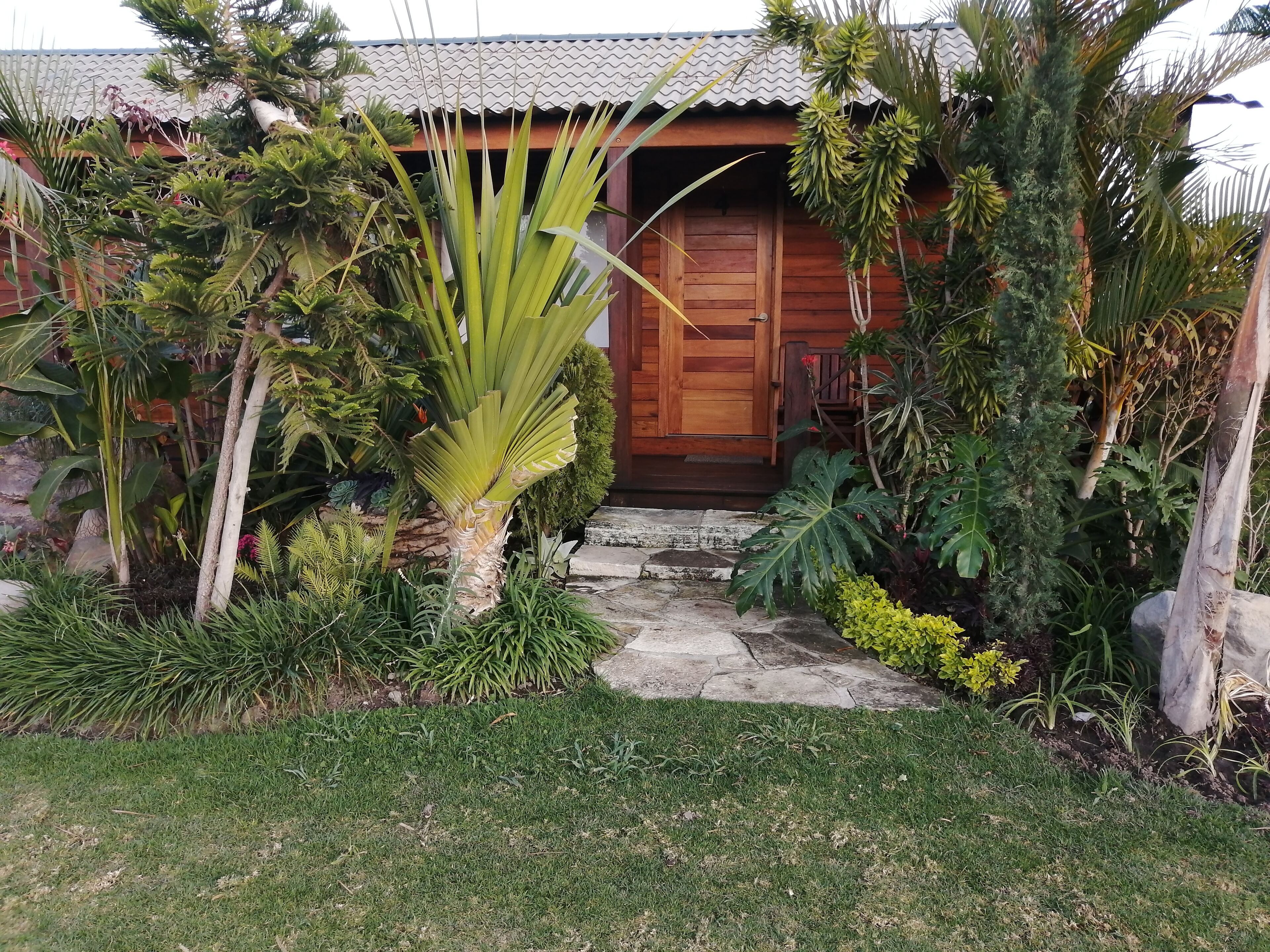 Honeymoon Cabin, Patio, Garden Area | Living area | 36-inch Smart TV with satellite channels, TV