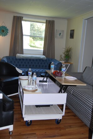 Una televisión, un reproductor de DVD, una videoteca