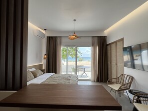 Standard Apartment, 1 Queen Bed, Beach View | Iron/ironing board, free WiFi, bed sheets - Penthouse & Apartments by the Sea near Airport (Spata-Artemida)