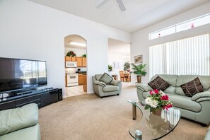 Villa (Highlands Reserve Golf Course 4 Bedro) | Living room | Flat-screen TV, foosball - Highlands Reserve Golf Course 4 BD Villa 458bs (Davenport)