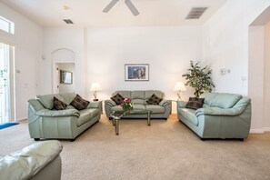 Villa (Highlands Reserve Golf Course 4 Bedro) | Living room | Flat-screen TV, foosball - Highlands Reserve Golf Course 4 BD Villa 458bs (Davenport)