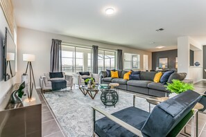 Villa (1564NPT New Solara 9 Bedroom 6 Bathro) | Living room | Flat-screen TV - 1564npt New Solara 9 Bedroom 6 Bathroom Resort (Kissimmee)