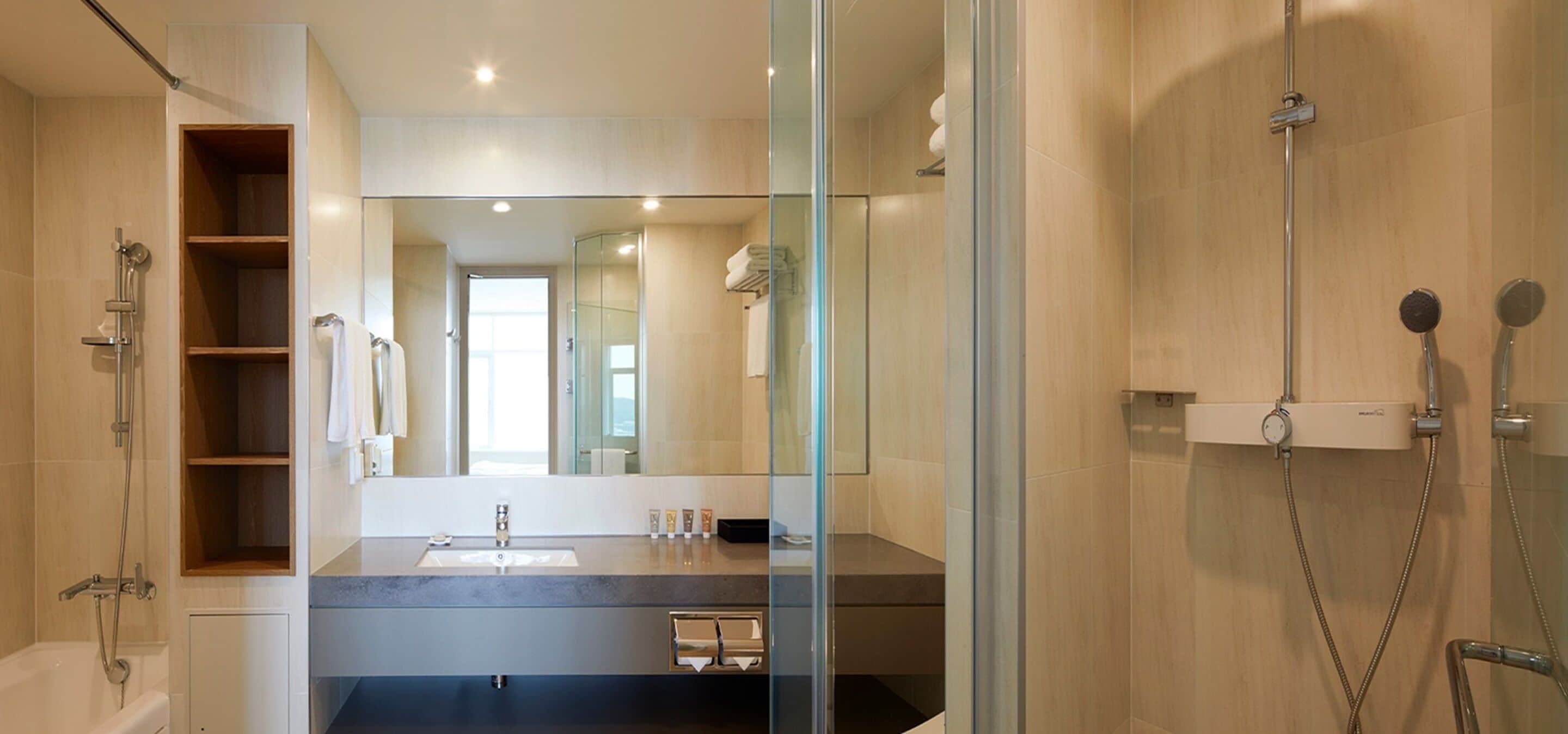 eco-friendly toiletries, hair dryer, bathrobes, slippers