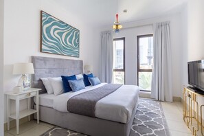 อพาร์ทเมนท์ (1 Bedroom) | 1 ห้องนอน, พื้นที่ทำงานแบบใช้แล็ปท็อป, เตารีด/โต๊ะรีดผ้า, Wi-Fi