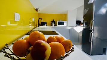 Apartment (Two Bedroom Apartment with Terrace A2) | Private kitchen | Fridge, oven, coffee/tea maker, freezer