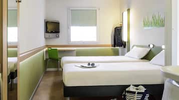 Desk, free WiFi, bed sheets