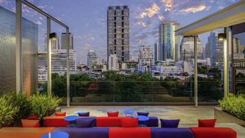 Rooftop bar, poolside views, open daily