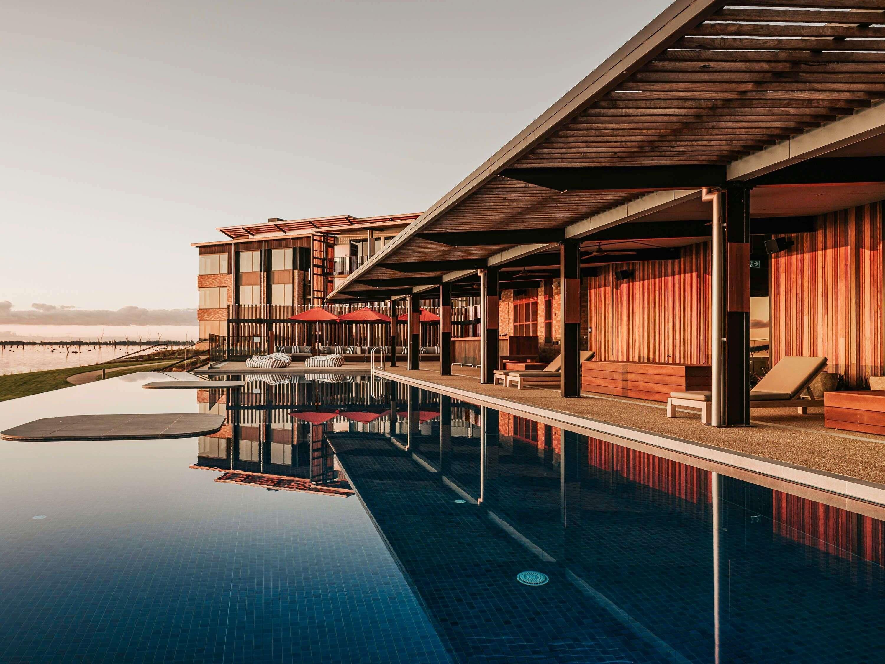 Outdoor pool, sun loungers