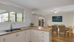 Fridge, microwave, oven, toaster