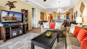 House, Multiple Beds, Golf View (Waikoloa Beach Villas E33) | Living room | TV