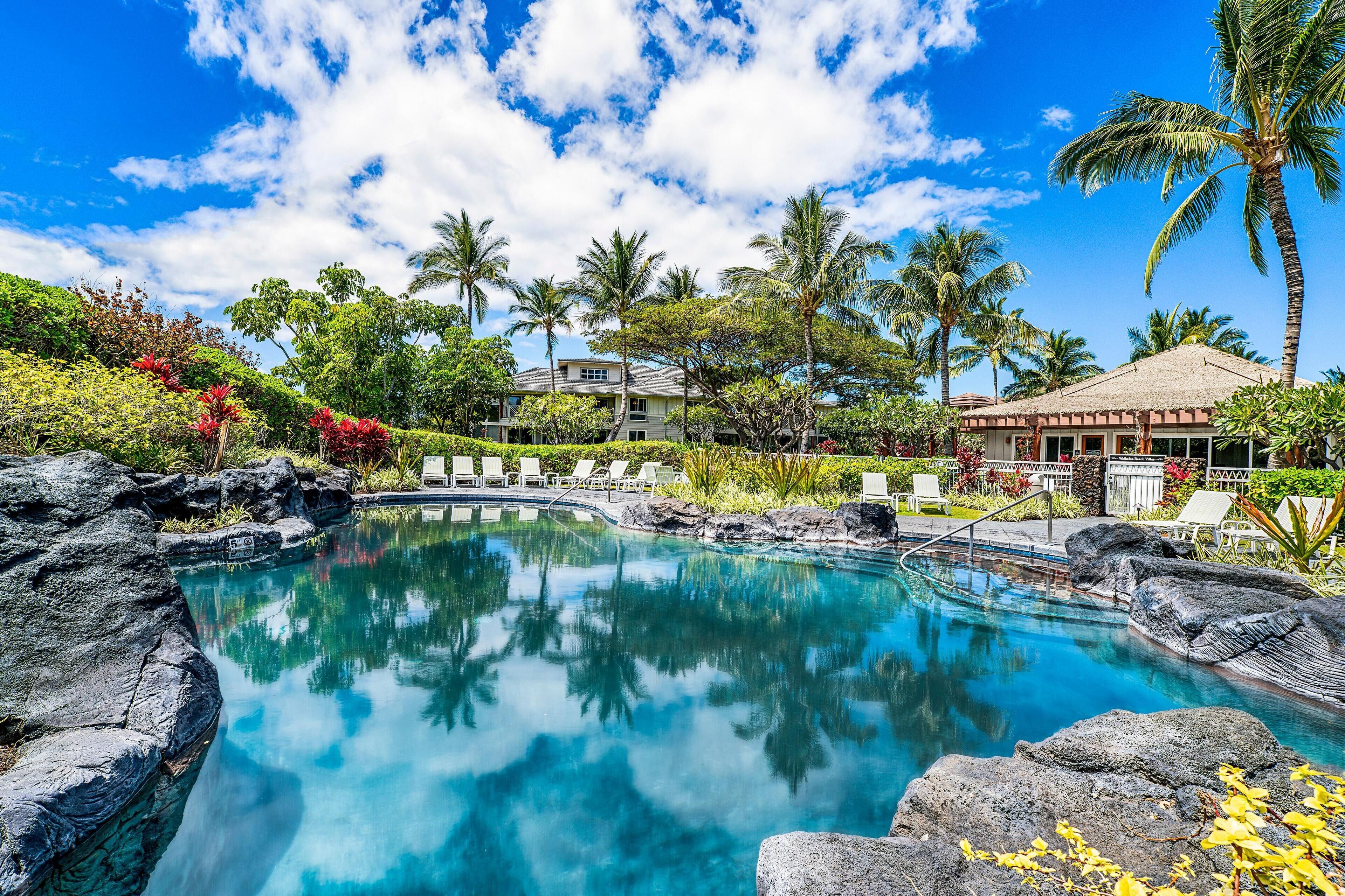 Apartment, 1 King-Bett, Blick auf den Golfplatz (Waikoloa Beach Villas H32) | Pool | Außenpool, beheizter Pool