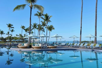 2 outdoor pools, open 8:00 AM to 10:00 PM, cabanas (surcharge) at OUTRIGGER Kona Resort & Spa