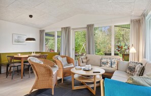 TV, fireplace - Amazing home in Hjerm with house a panoramic view (Hjerm)