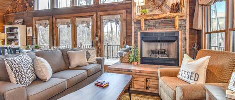 Smart TV, fireplace, video games, books