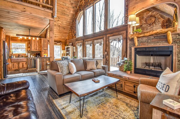 Smart TV, fireplace, video games, books