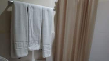 Regadera, bidet, toallas