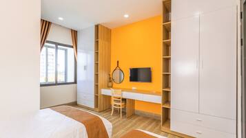 1 slaapkamer, een bureau, wifi