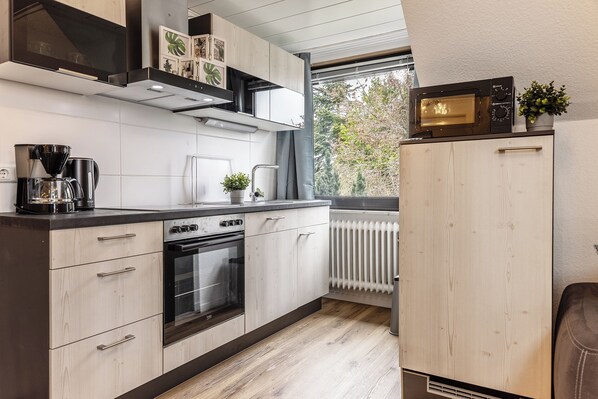Kühlschrank, Mikrowelle, Ofen, Herdplatte