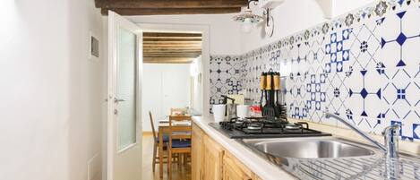 Microwave, stovetop, coffee/tea maker, toaster