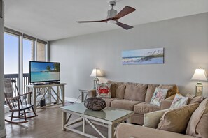Flat-screen TV, DVD player - Sandpiper Condominiums 902, Panoramic Gulf Views w/ direct access to Mustang Island/Port A beaches. (Port Aransas)