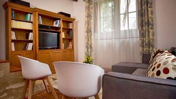 TV, books, stereo