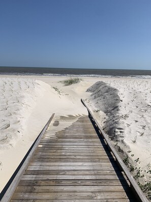 On the beach, sun-loungers - "No Pressure"  Beautiful beach front home (Port St Joe)