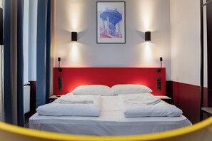 Geluiddichte muren, gratis wifi, beddengoed