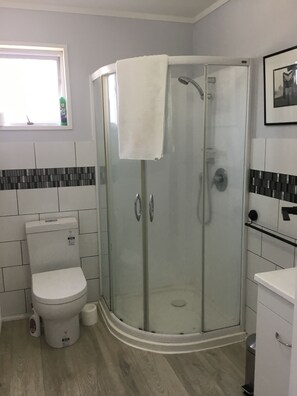 Dusche, Haartrockner, Handtücher