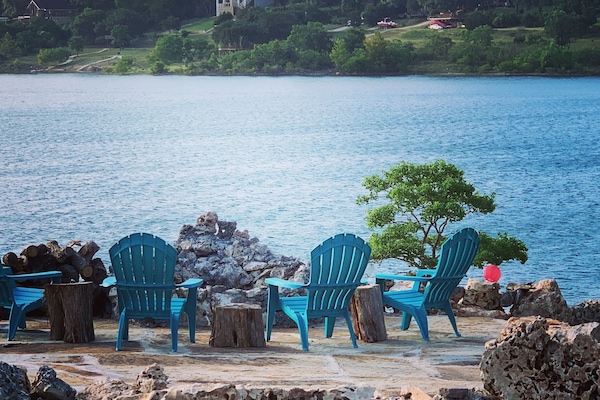Fire pit by water edge