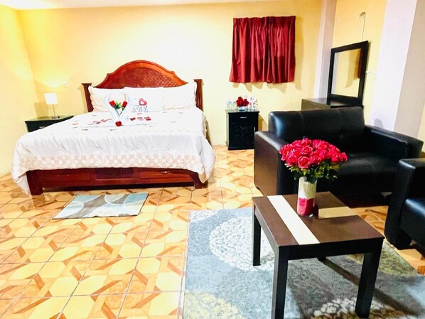 Habitación junior | Edredón, tabla de planchar con plancha, wifi gratis y ropa de cama 