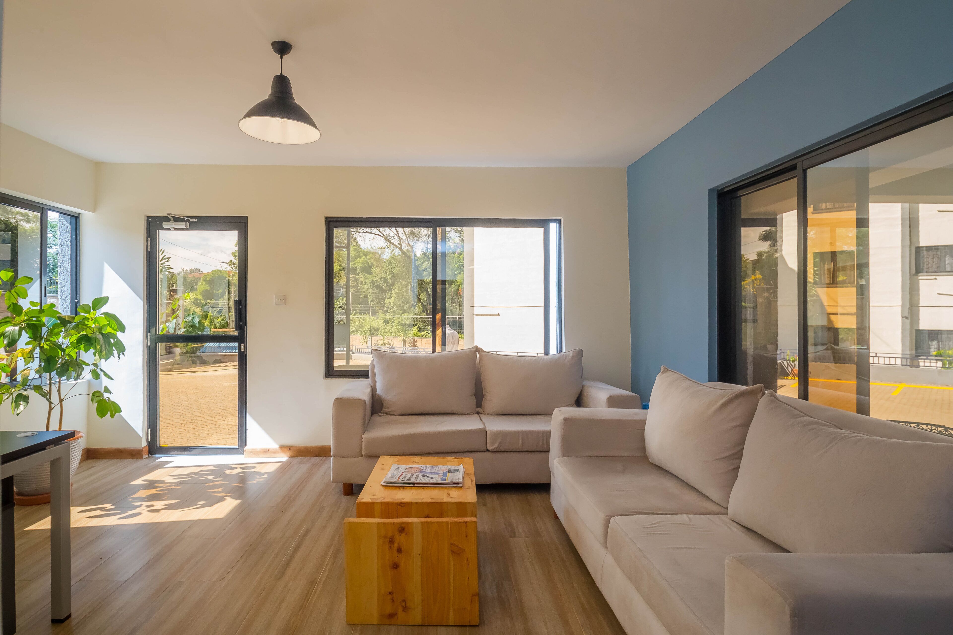 48-inch flat-screen TV with cable channels, TV, DVD player