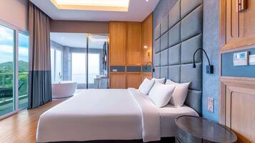 Edredón, camas Select Comfort y minibar