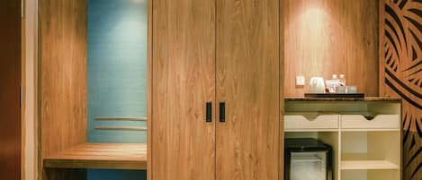 Edredón, camas Select Comfort y minibar