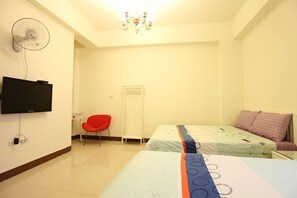 Blackout curtains, free WiFi, bed sheets