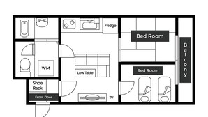 Apartment | Floor plan - Showamachi 1 Chome (Tokyo)