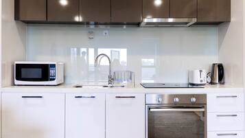 Fridge, microwave, oven, toaster