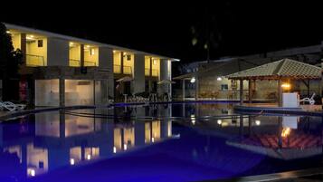 Outdoor pool, open 10:00 AM to 8:00 PM, sun loungers