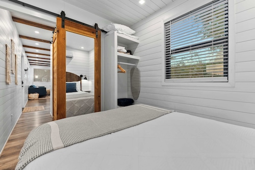 Container home with rooftop views and pickleball