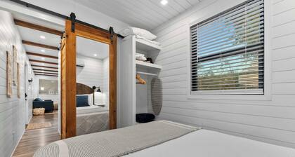 Container home with rooftop views and pickleball