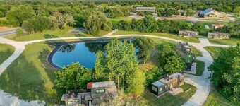 Container home with rooftop views and pickleball