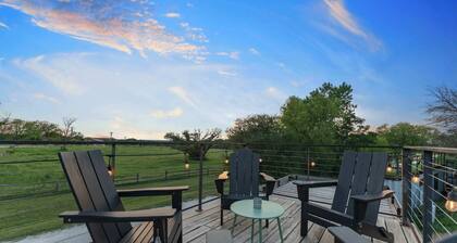 Container home with rooftop views and pickleball