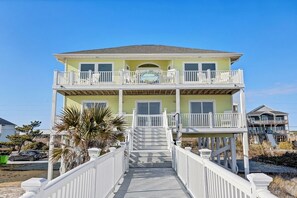 Exterior - Oceanfront Home, Private Beach Access, sunrise views, pet friendly (North Topsail Beach)