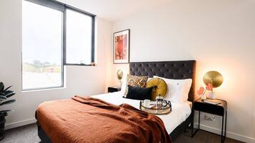 2 bedrooms, in-room safe, iron/ironing board, travel cot