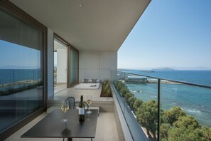 Executive Suite Sea View | View from room -  SanSal Boutique Hotel – Adults & Children 11+ (Chania)