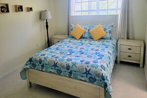 3 bedrooms, desk, iron/ironing board, travel cot