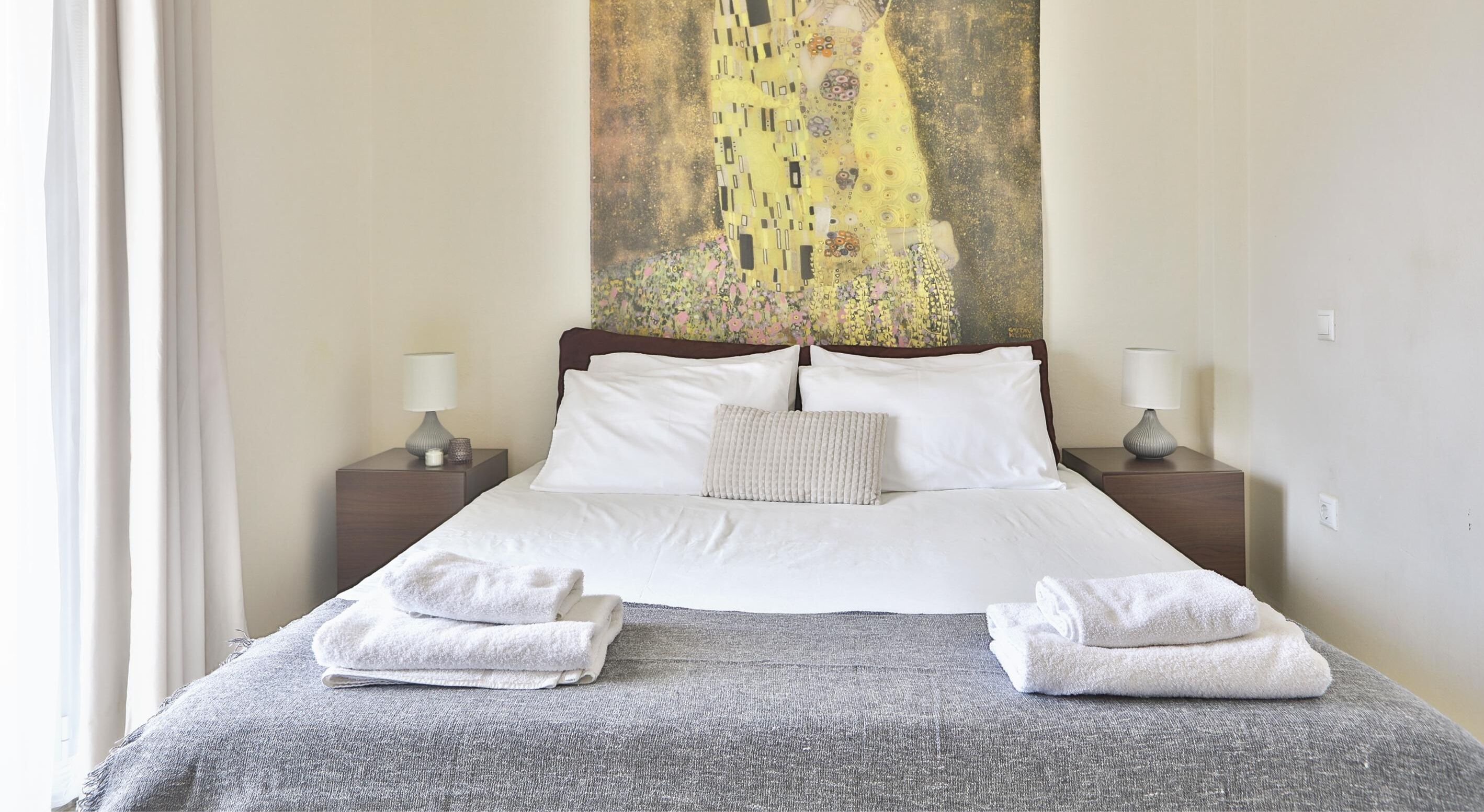 Individually decorated, individually furnished, desk, laptop workspace