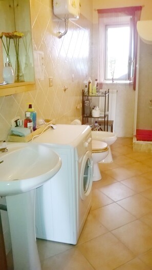 Dusche, Haartrockner, Bidet, Handtücher