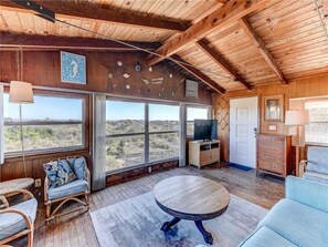 House, 1 King Bed with Sofa bed, Balcony, Ocean View | Living room | 42-inch TV with cable channels - Pounds Cottage, 1 Bedroom, Ocean Front, Pet Friendly, Sleeps 5 (St. Augustine)