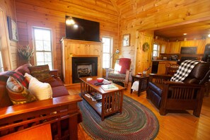 Smart TV, fireplace, DVD player, table football