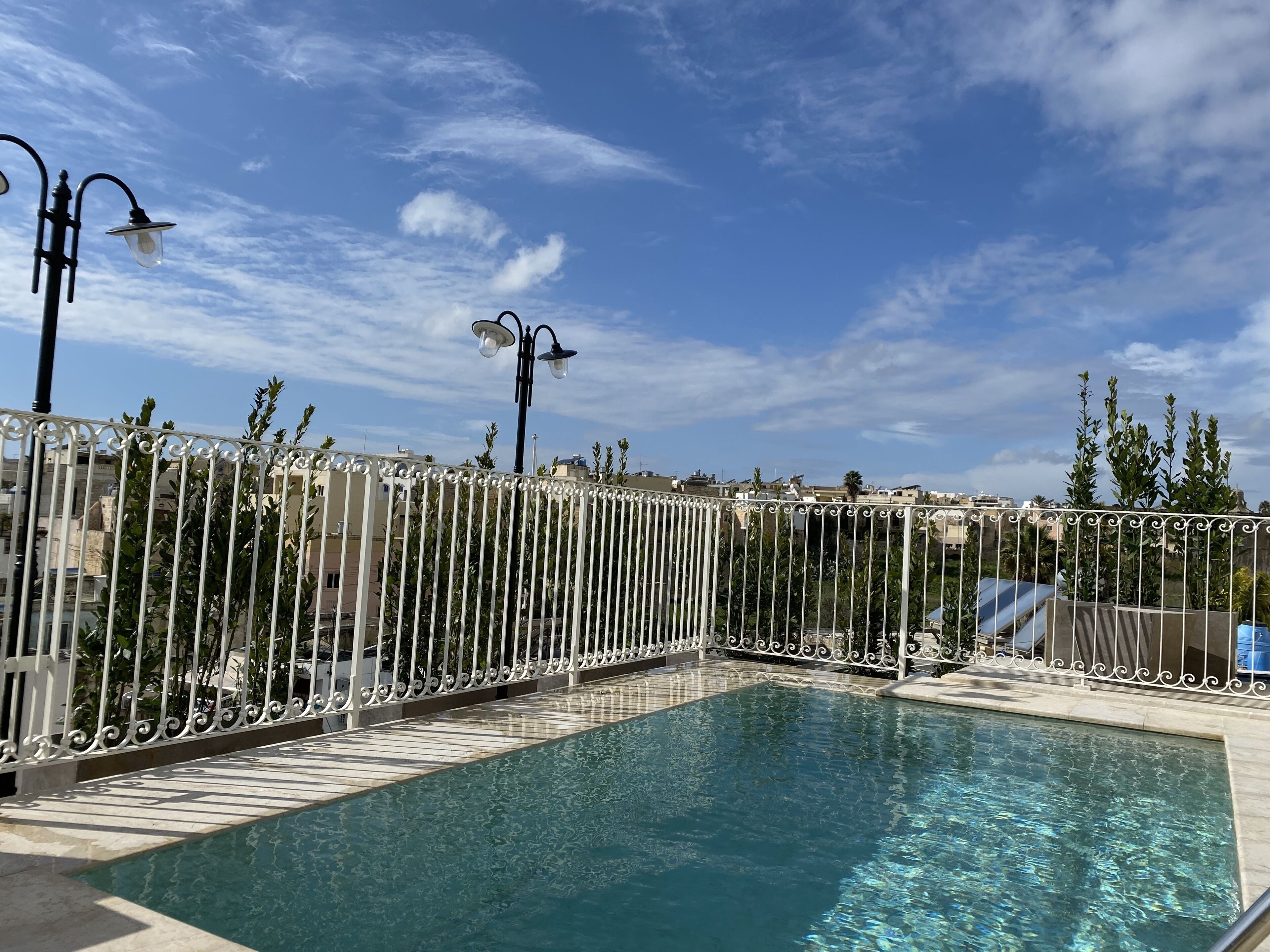 Outdoor pool, sun loungers